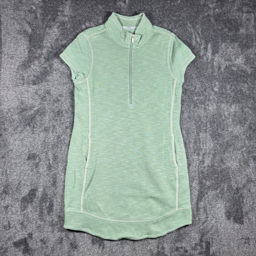 Tommy Bahama Womens Green Quarter Zip Short Sleeve Shift Dress Size Medium